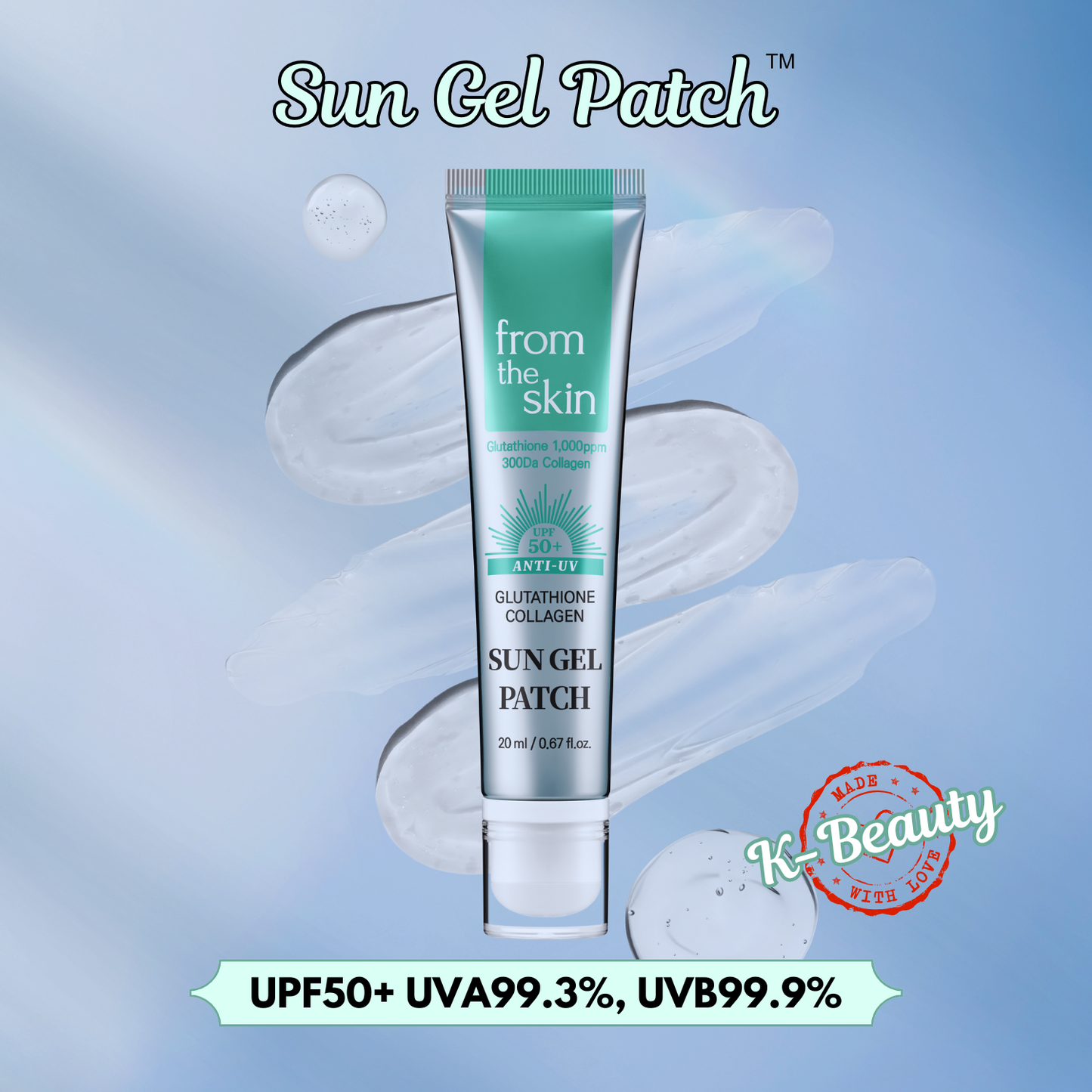 Glutathione Collagen SUN GEL PATCH – Buy 5 Get 1 Free (6-Pack)